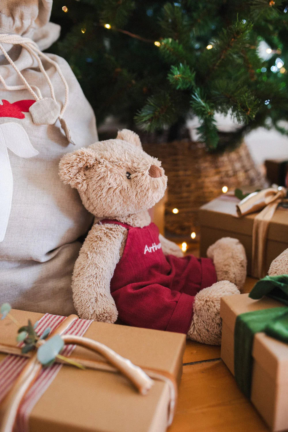 Nana Huchy Honey Bear Overalls -Red