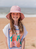 Acorn Kids Pink Checks Broad Brim Bucket Hat -Pink and Cream