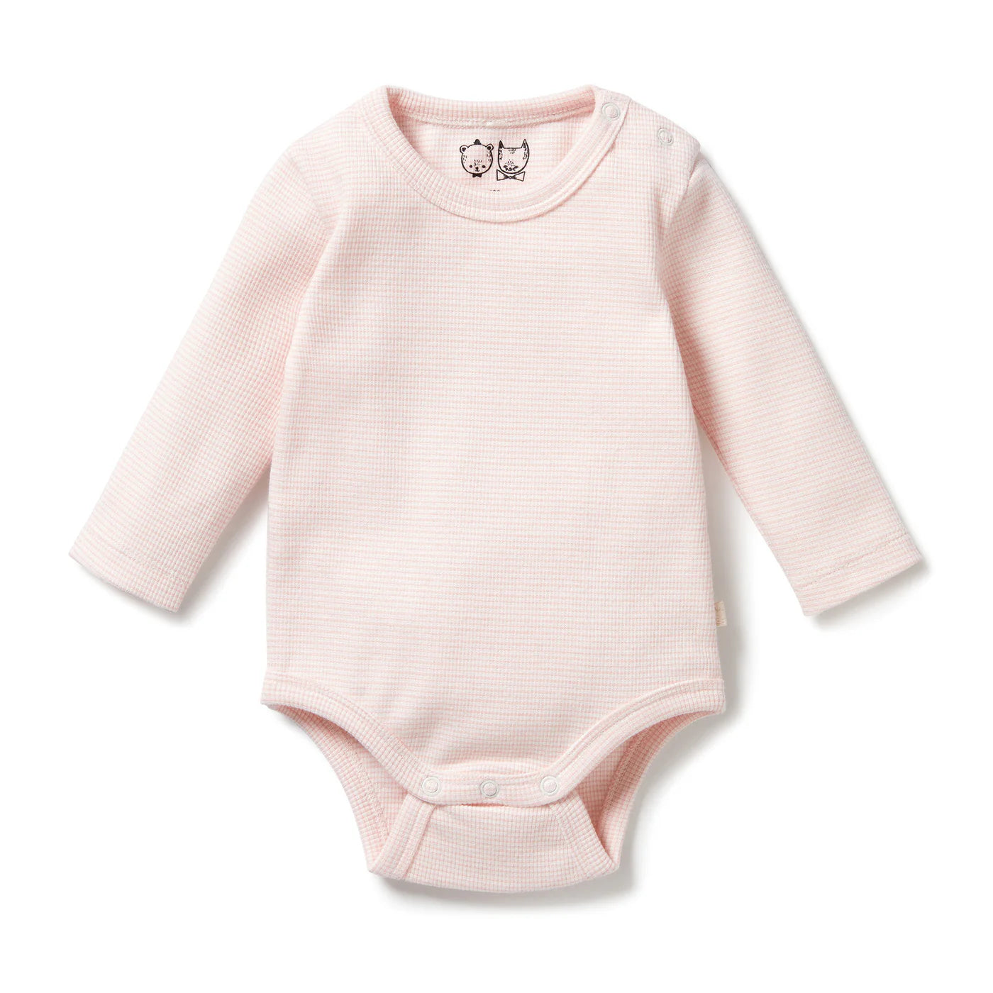 Wilson & Frenchy Organic Stripe Long Sleeved Rib Bodysuit - Cantaloupe