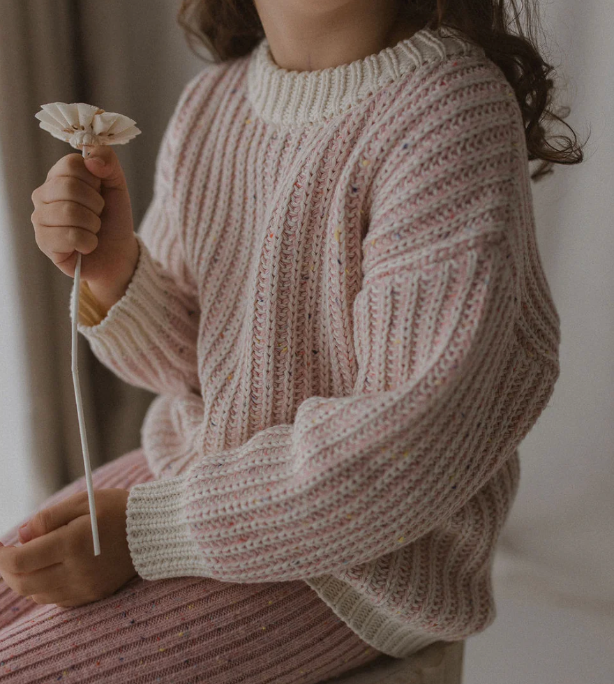 Belle & Sun Knit Sweater- Pink Salt