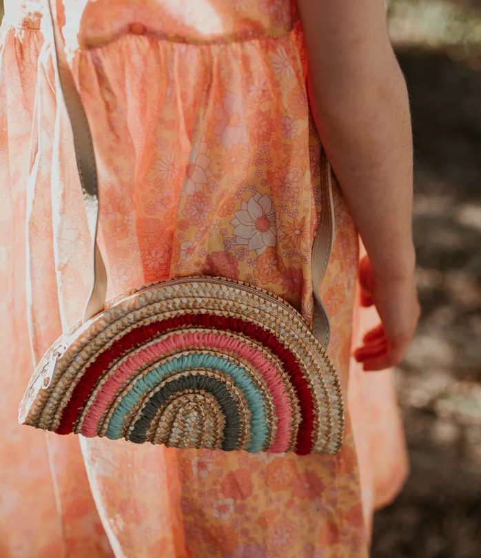 Acorn Rainbow Straw Bag