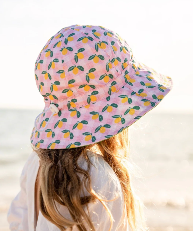 Acorn Kids Ravello Gingham Wide Brim Hat