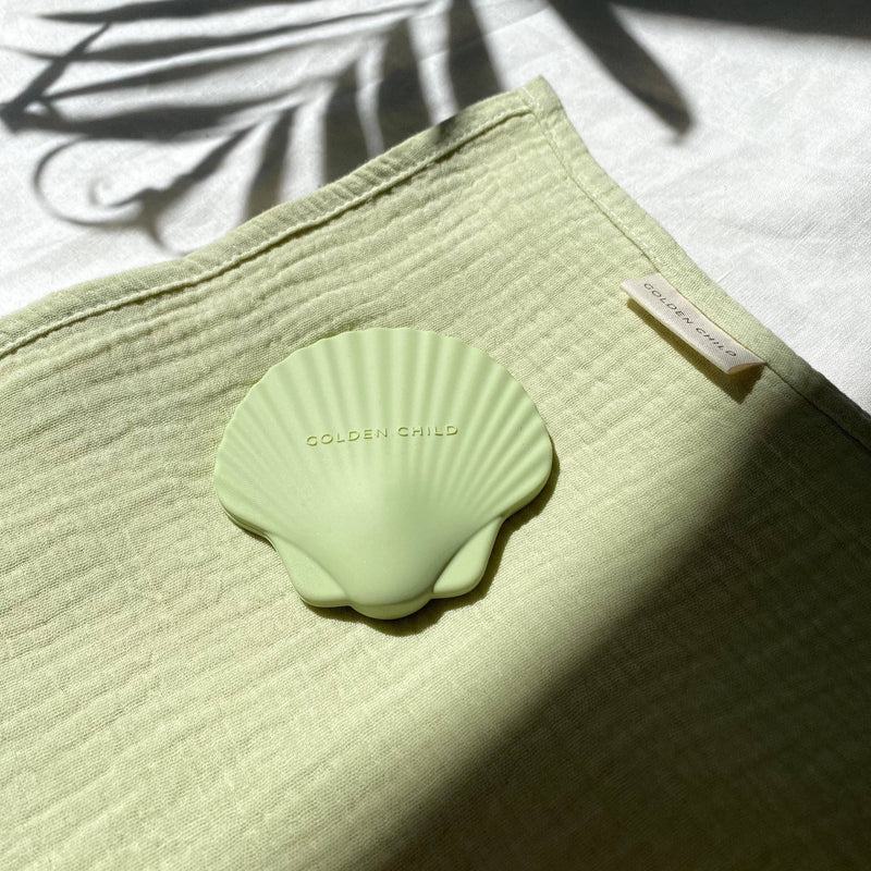 Golden Child Shell Baby Teether - Lime