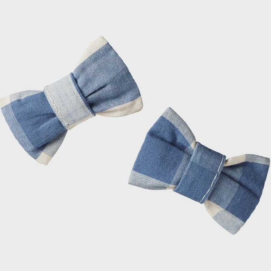 Nature Baby Bow Hair Clips- Blue Bell 2 Pack