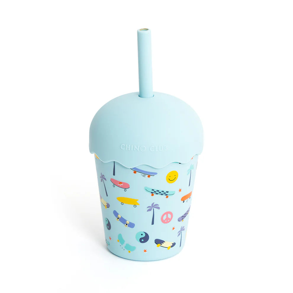 Chino Club Skate Mini Smoothie Cup & Straw 200ml