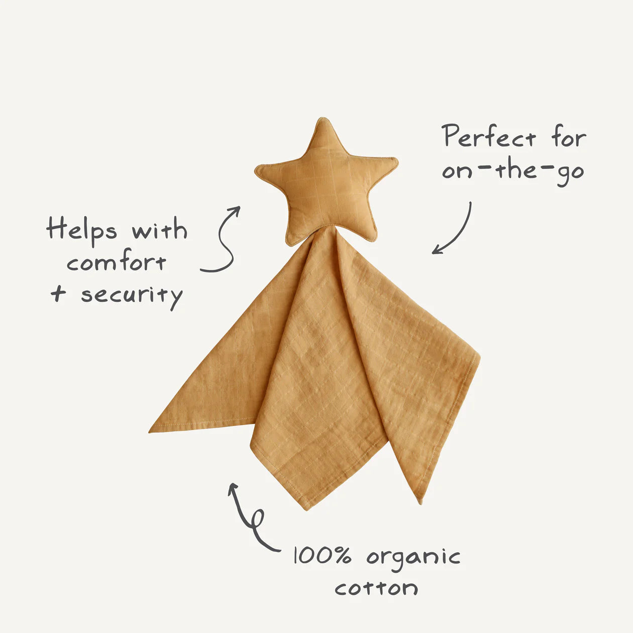 Mushie Lovey Blanket Star - Fog