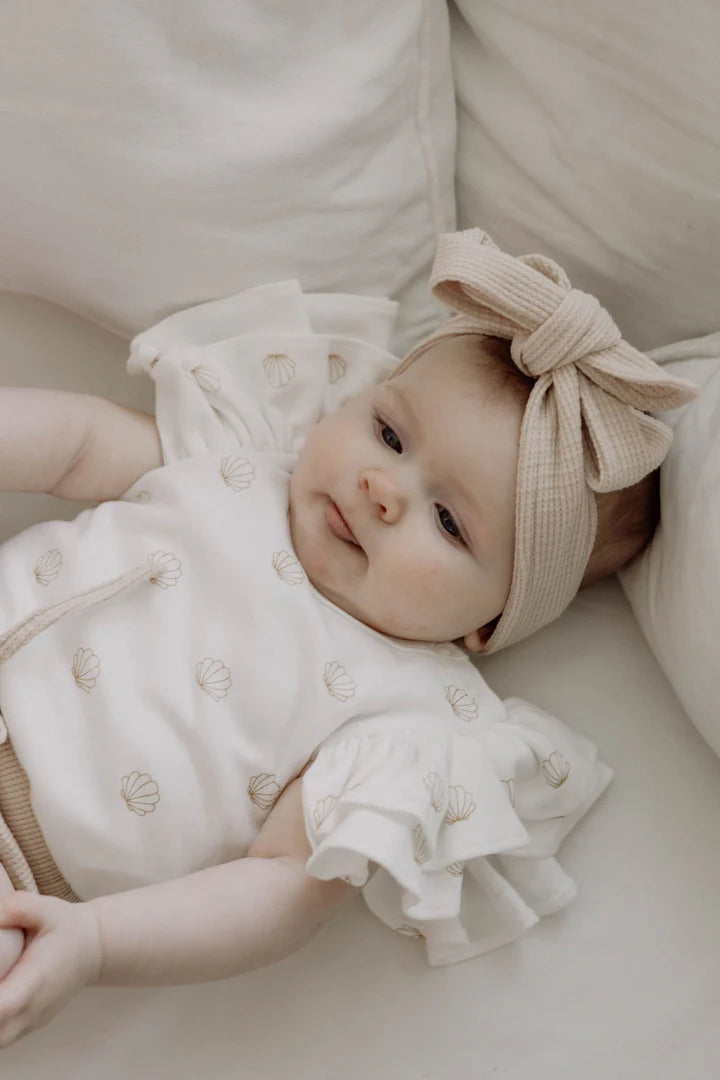 Woven Kids Waffle Headband - Nude