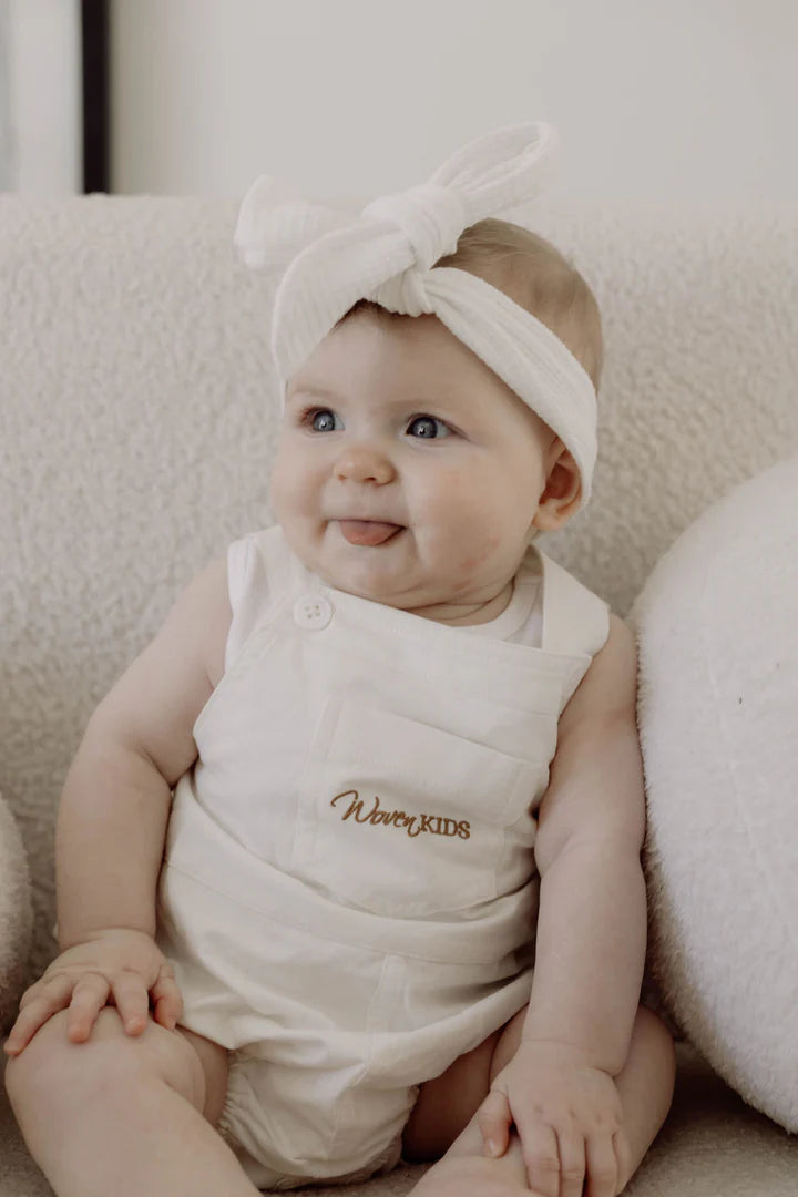 Woven Kids- Waffle Headband White