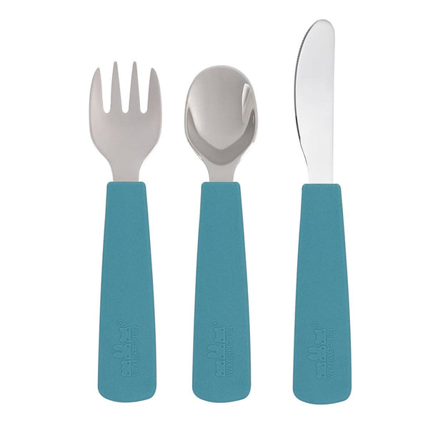 We Might Be Tiny Toddler Feedie® Cutlery Set - Blue Dusk