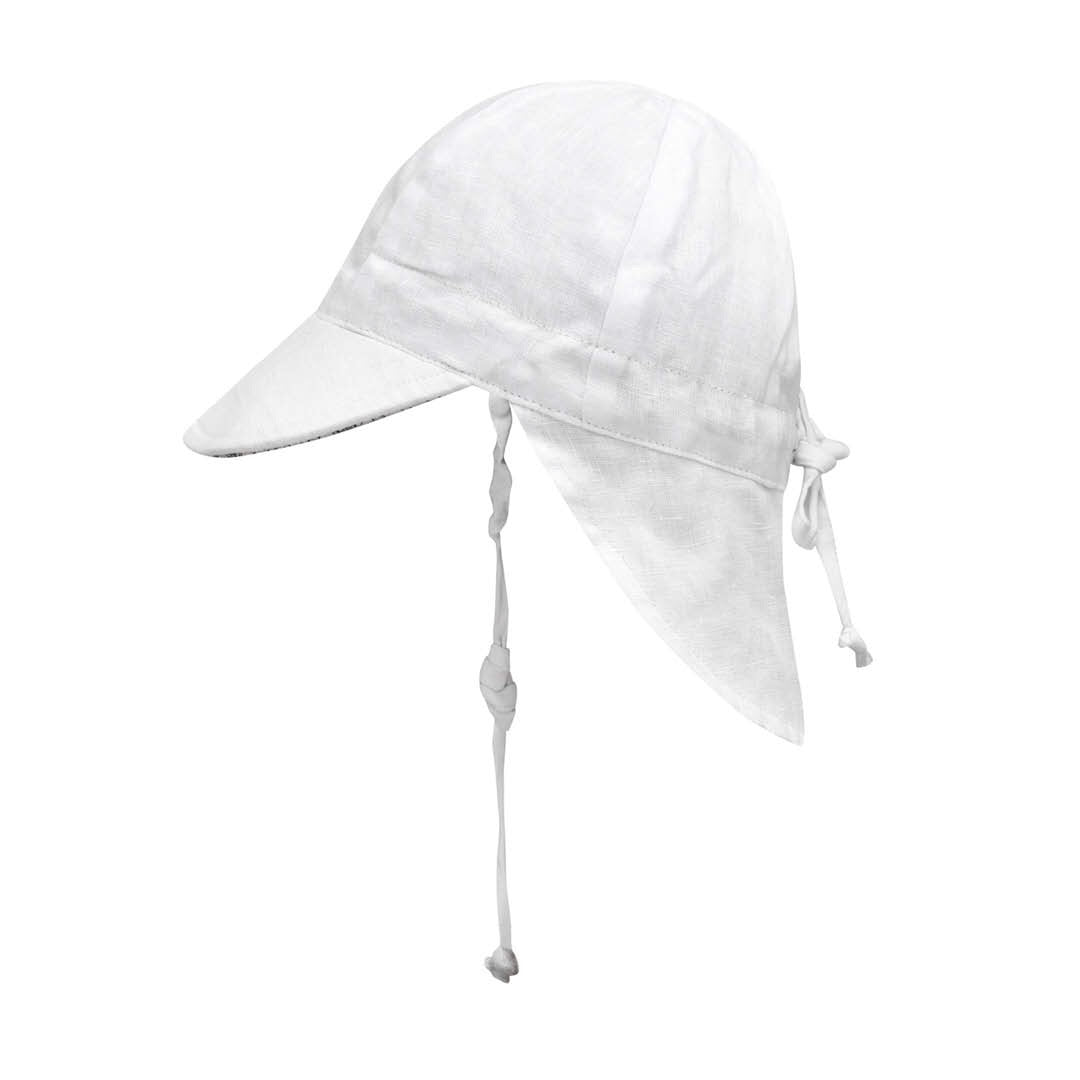 Bedhead 'Lounger' Baby Reversible Flap Sun Hat - Finley/Blanc
