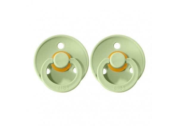 Bibs Dummies Colour Size 2 Round / 6 to 18mths / 2 Pack