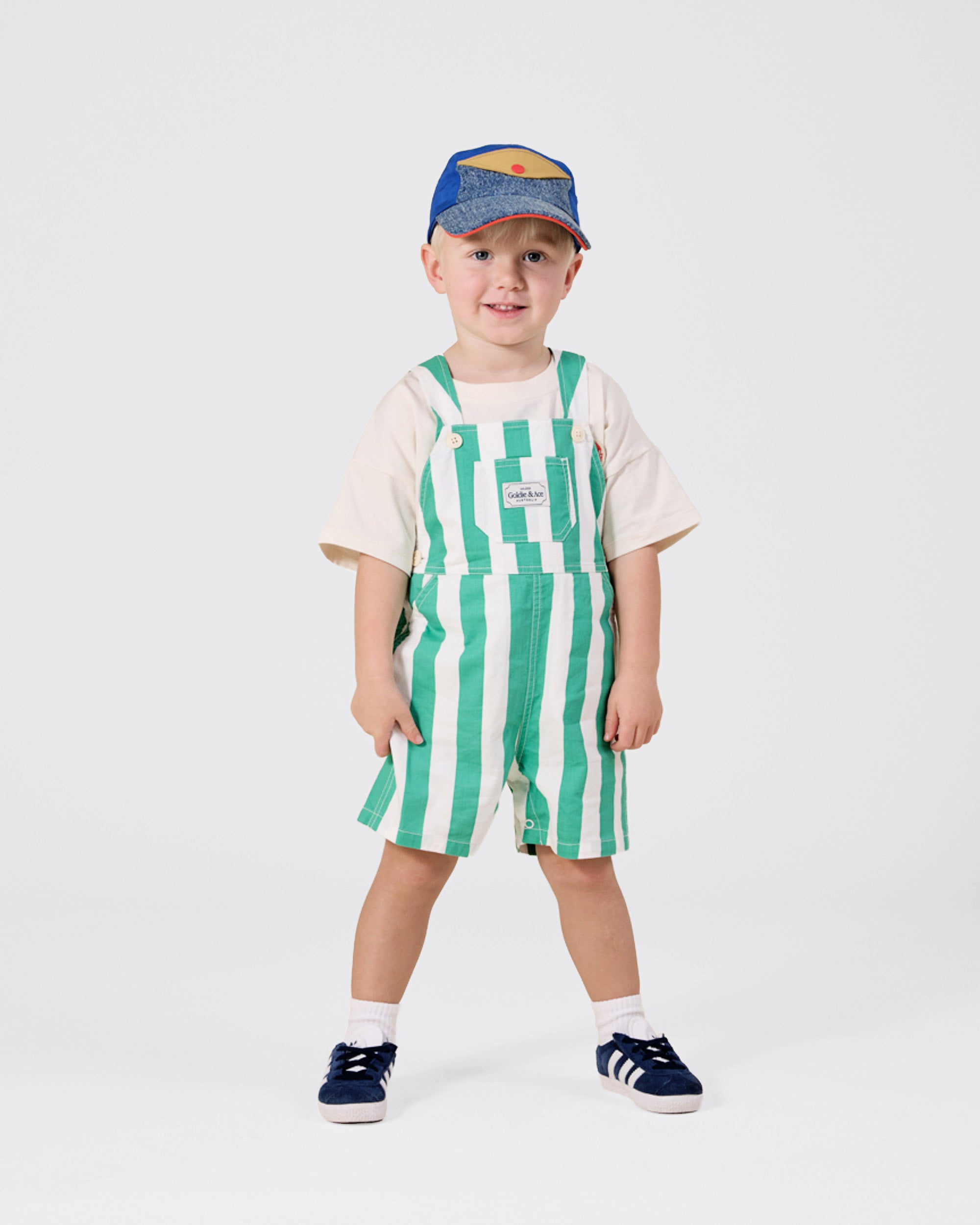 GOLDIE & ACE HAPPY STRIPE BUTTON BURTON OVERALL