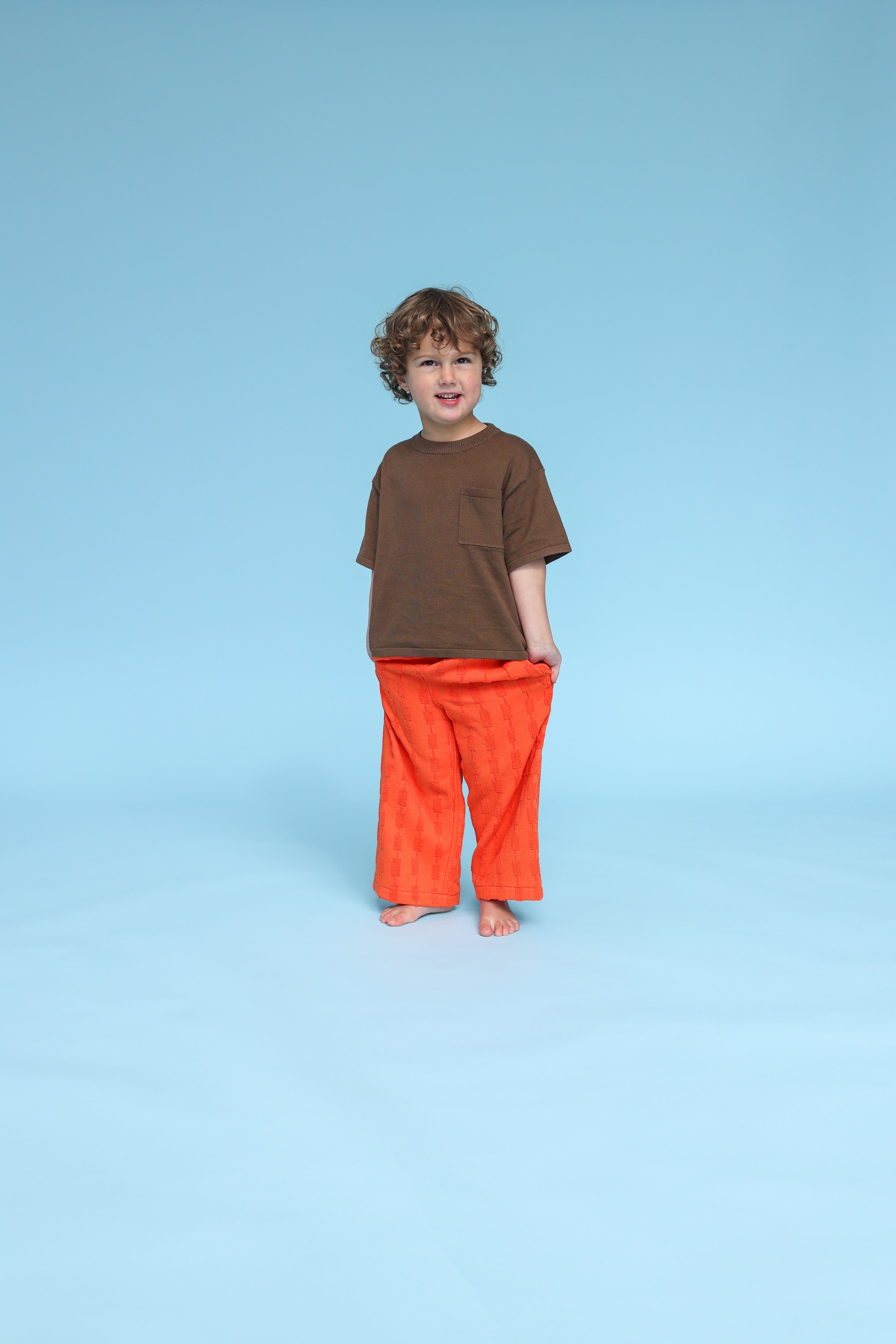 Grown Knitted Pocket Tee - Cafe