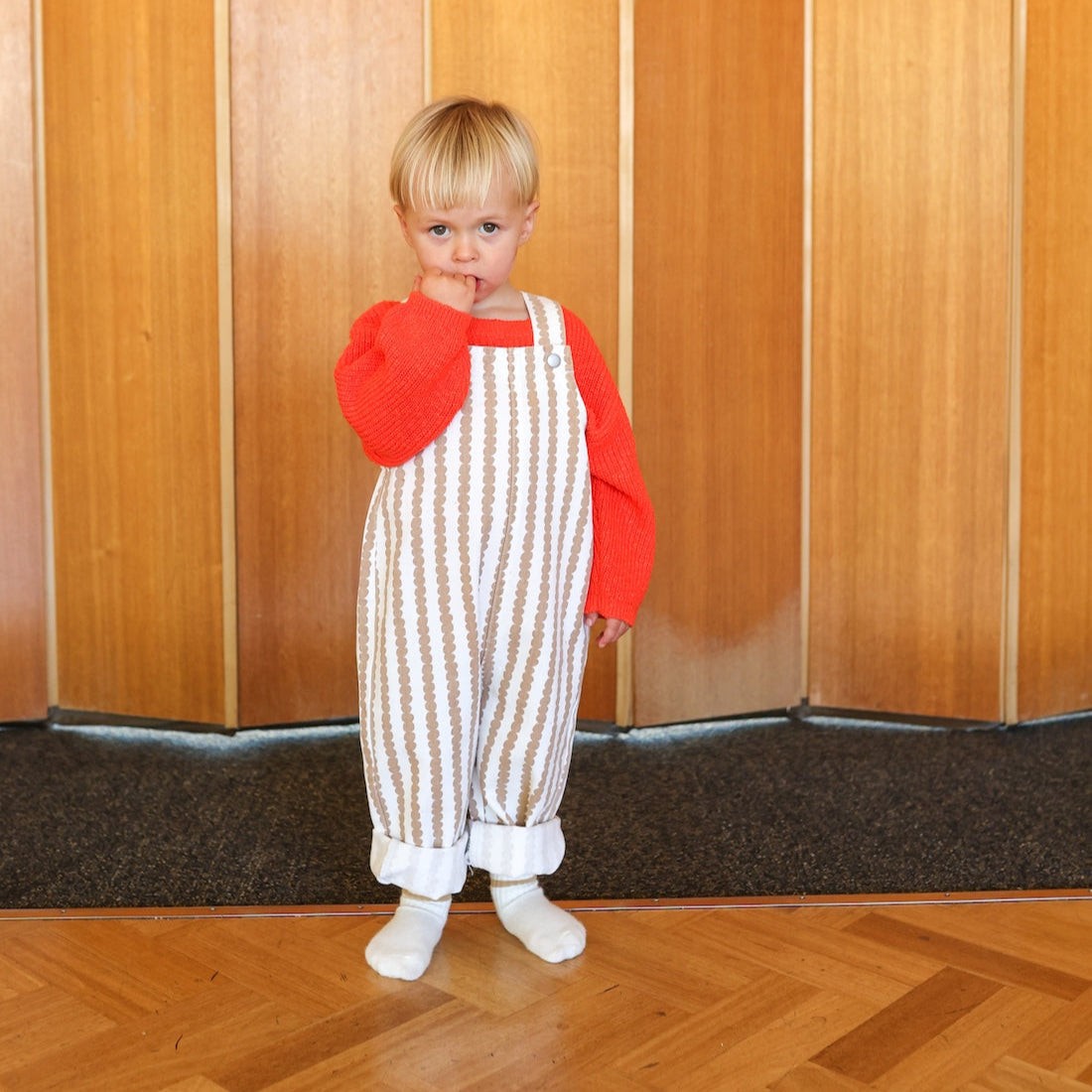 Grown Everyday Organic Overalls - Stacked Pebble