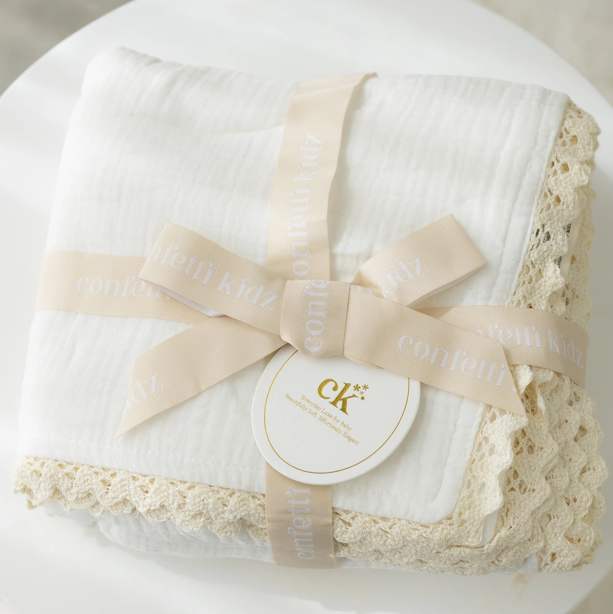 Confetti Kidz Classic Muslin Blanket - White