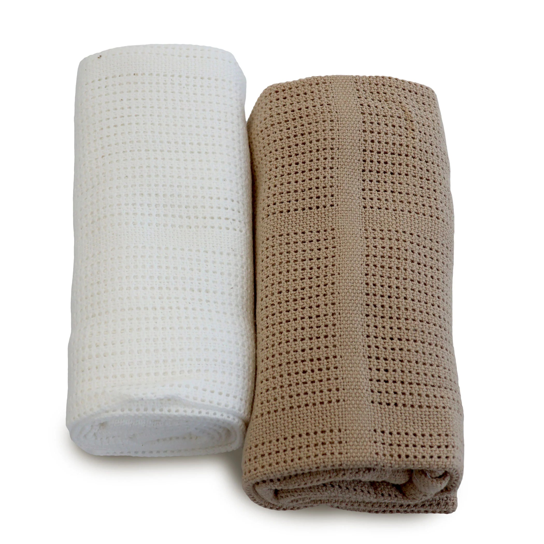 Bubba Blue Organic Cotton 2pk Cellular Blanket - Chestnut
