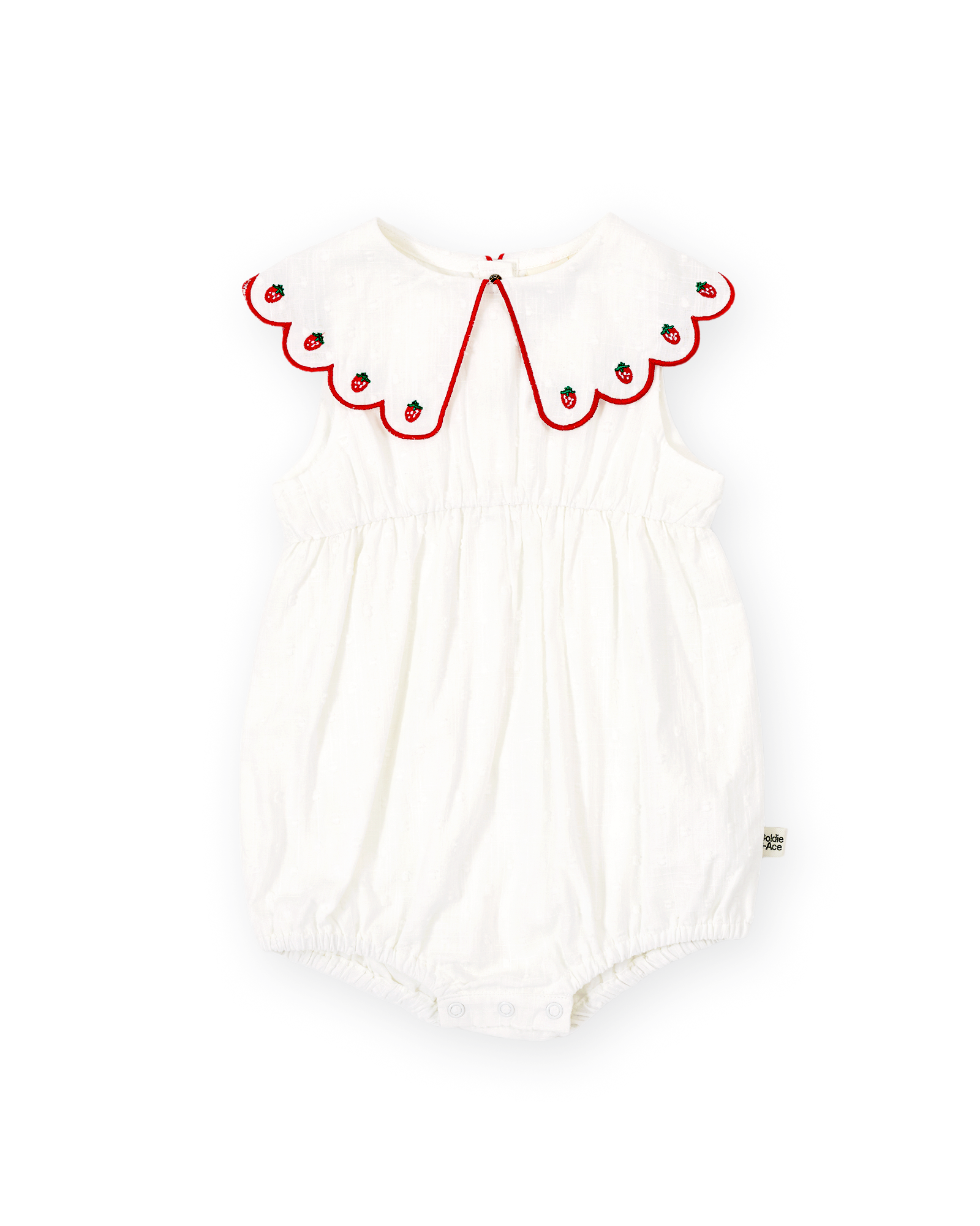GOLDIE & ACE SCALLOP COLLAR STRAWBERRY ROMPER