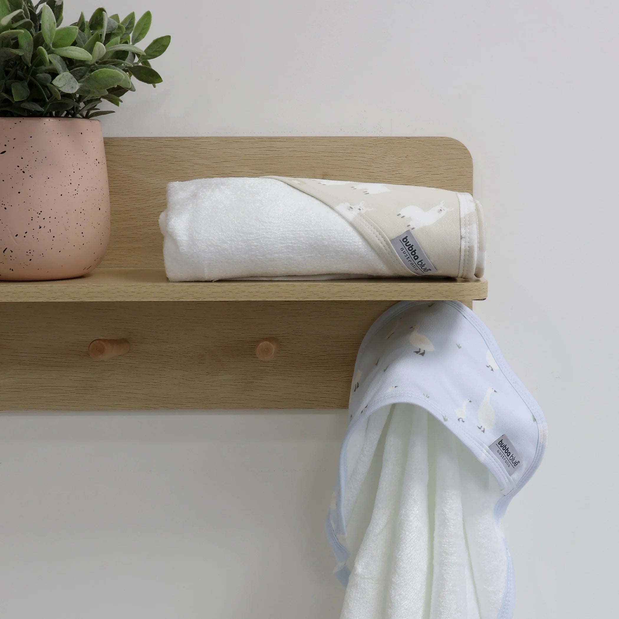 Bubba Blue Provincial 2pk Hooded Towel Sky/Almond