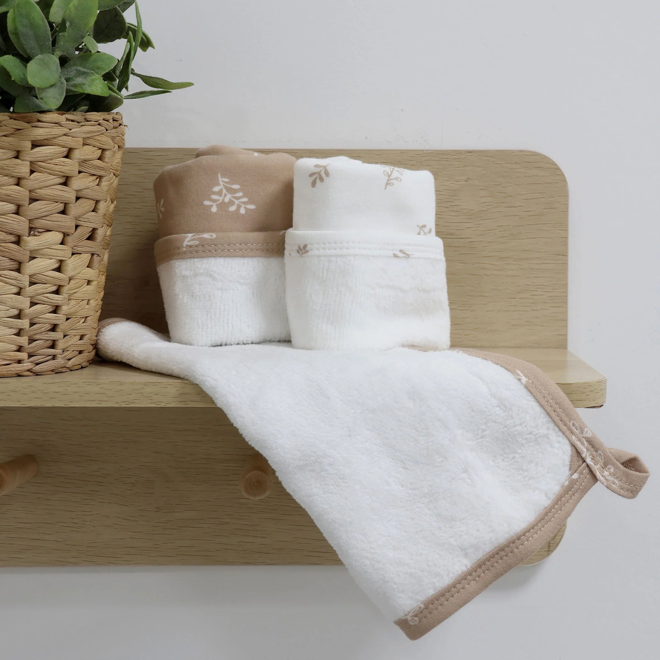 Bubba Blue Organic Cotton 3pk Wash Cloths - Chestnut