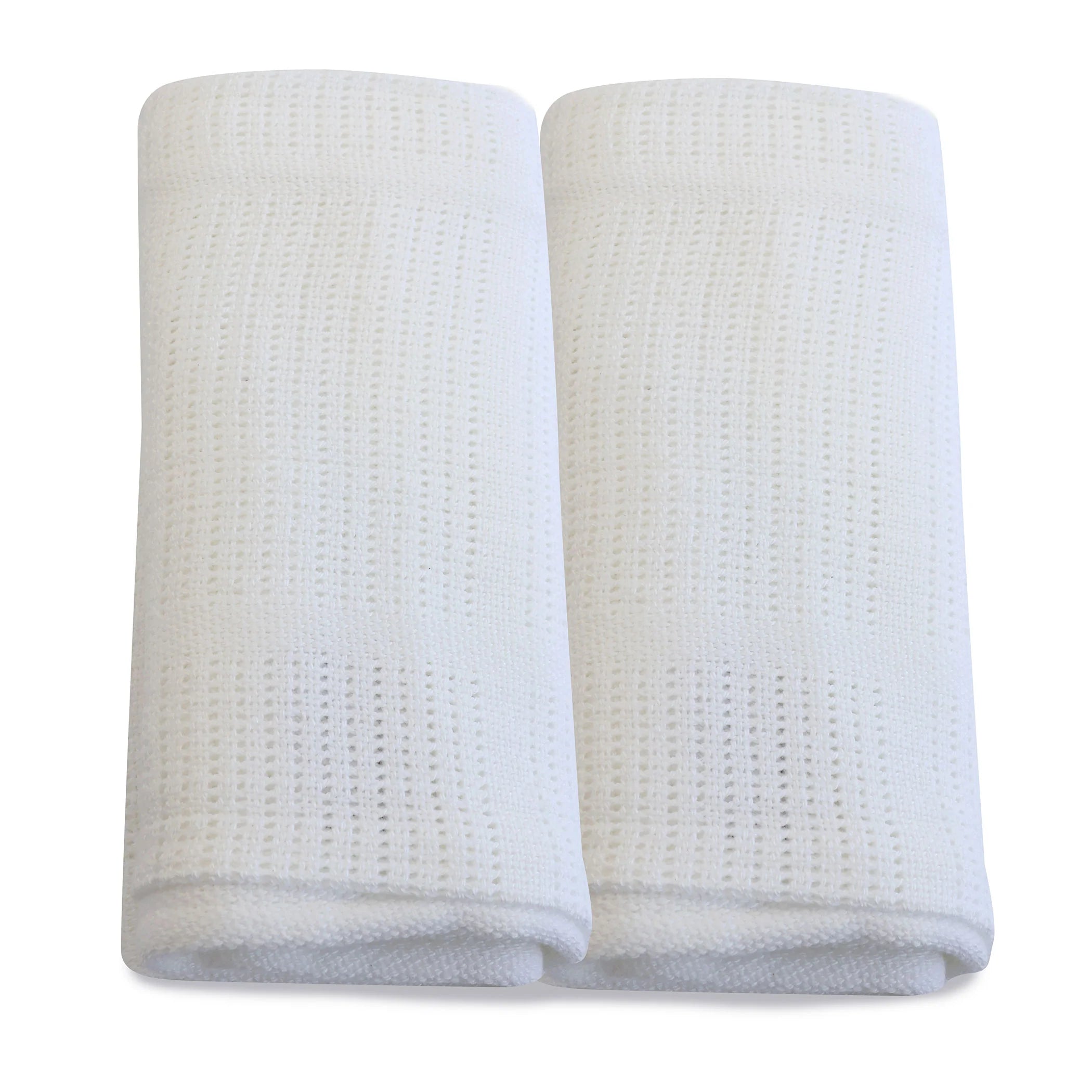 Bubba Blue Bamboo 2pk White Cellular Cuddle Blanket