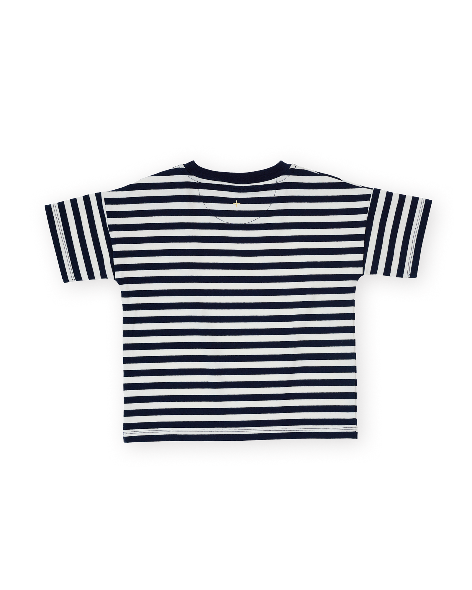 GOLDIE & ACE ESSENTIAL STRIPE LOGO T-SHIRT NAVY