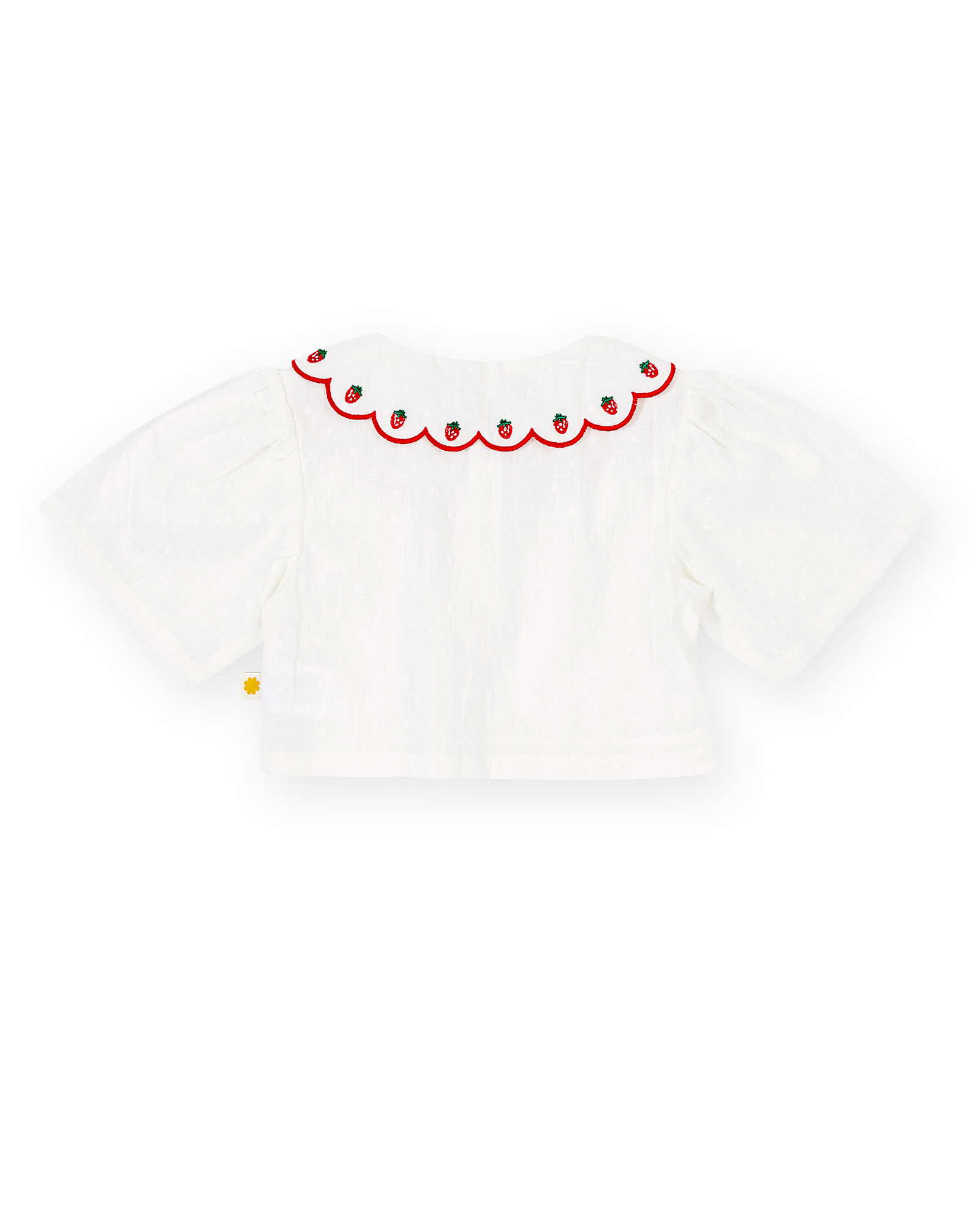 GOLDIE & ACE SCALLOP COLLAR STRAWBERRY CROPPED BLOUSE