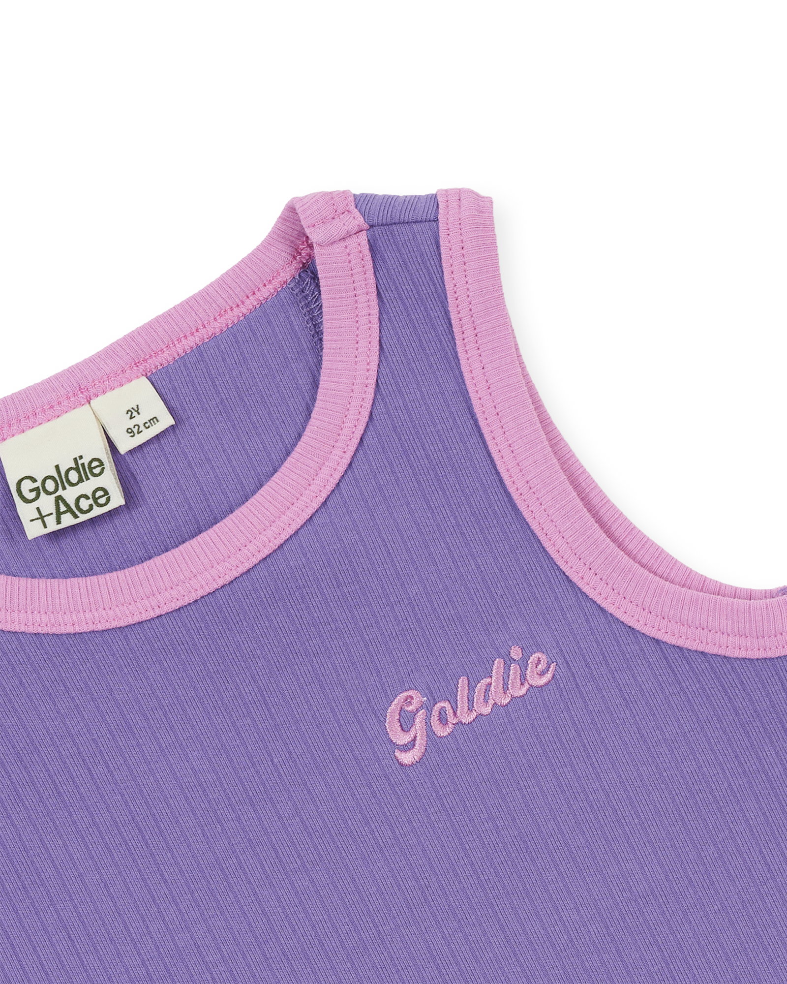 GOLDIE & ACE EMBROIDERED COLOUR POP RIB SINGLET PURPLE