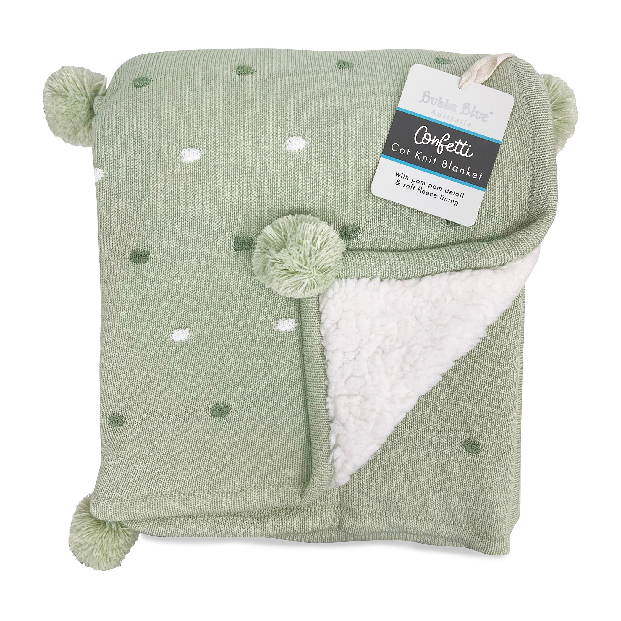 Bubba Blue Confetti Cot Knit Blanket - Olive