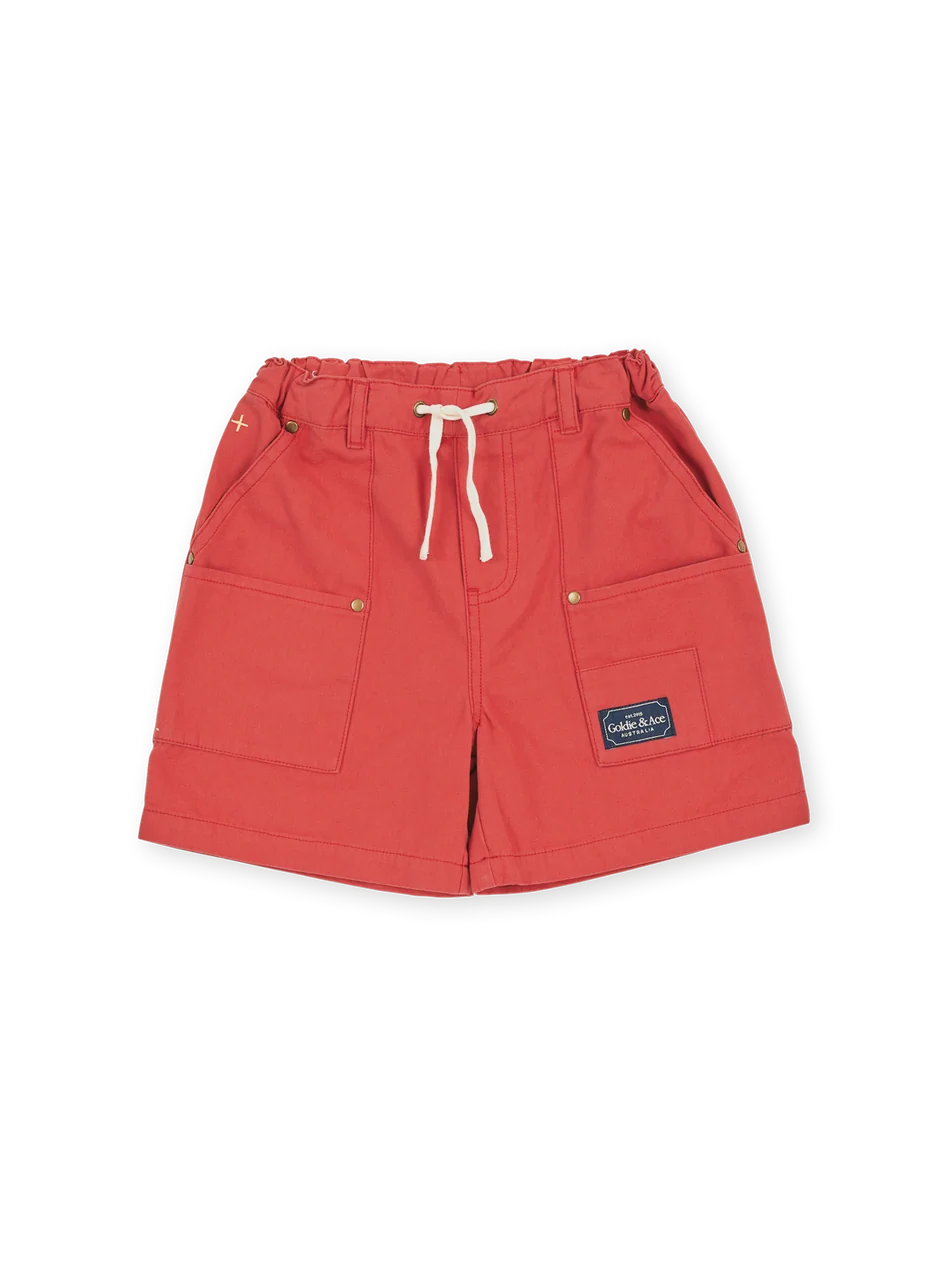 Goldie & Ace Carpenter Shorts- Red