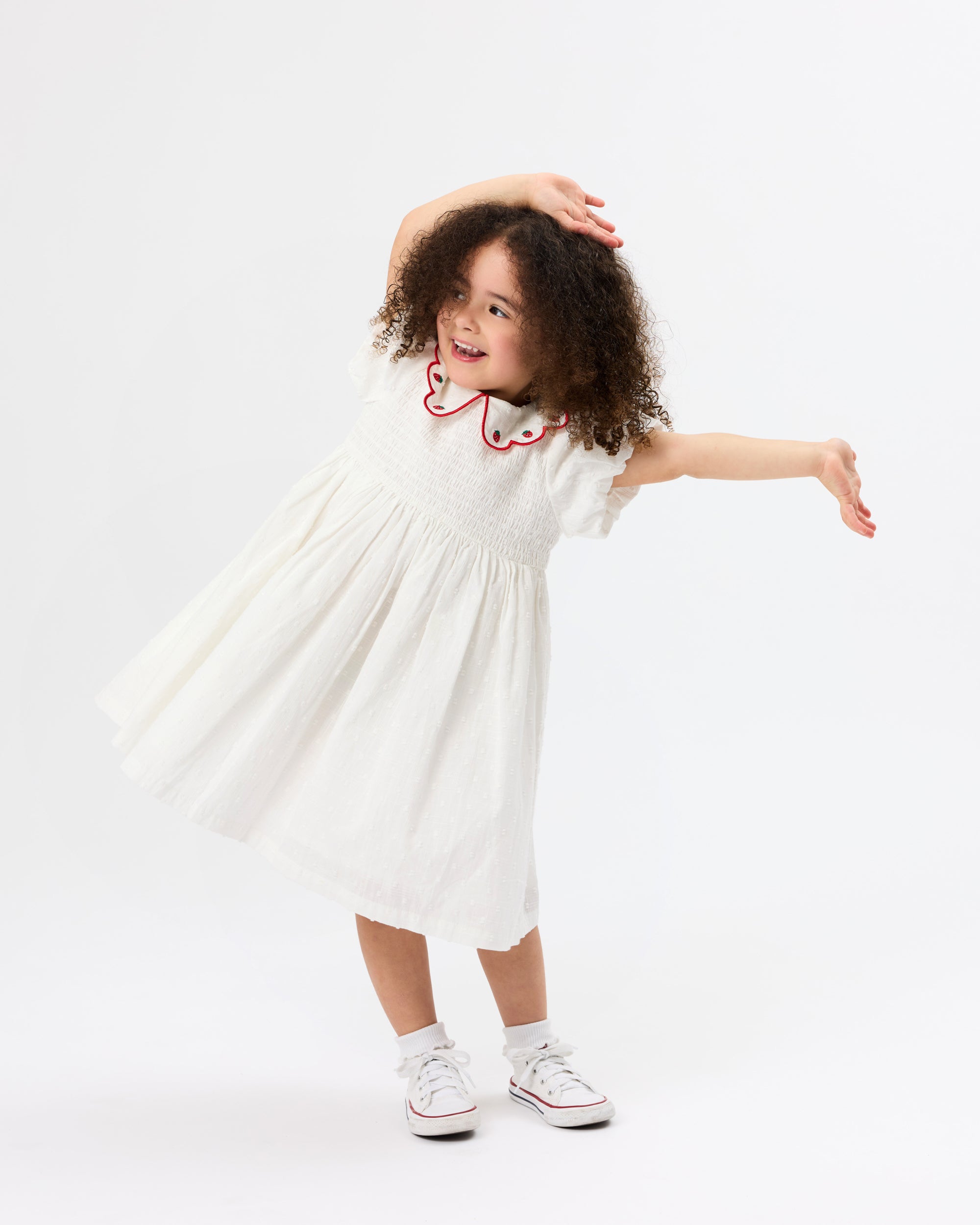 GOLDIE & ACE SWEET STRAWBERRY FLO SMOCKED DRESS