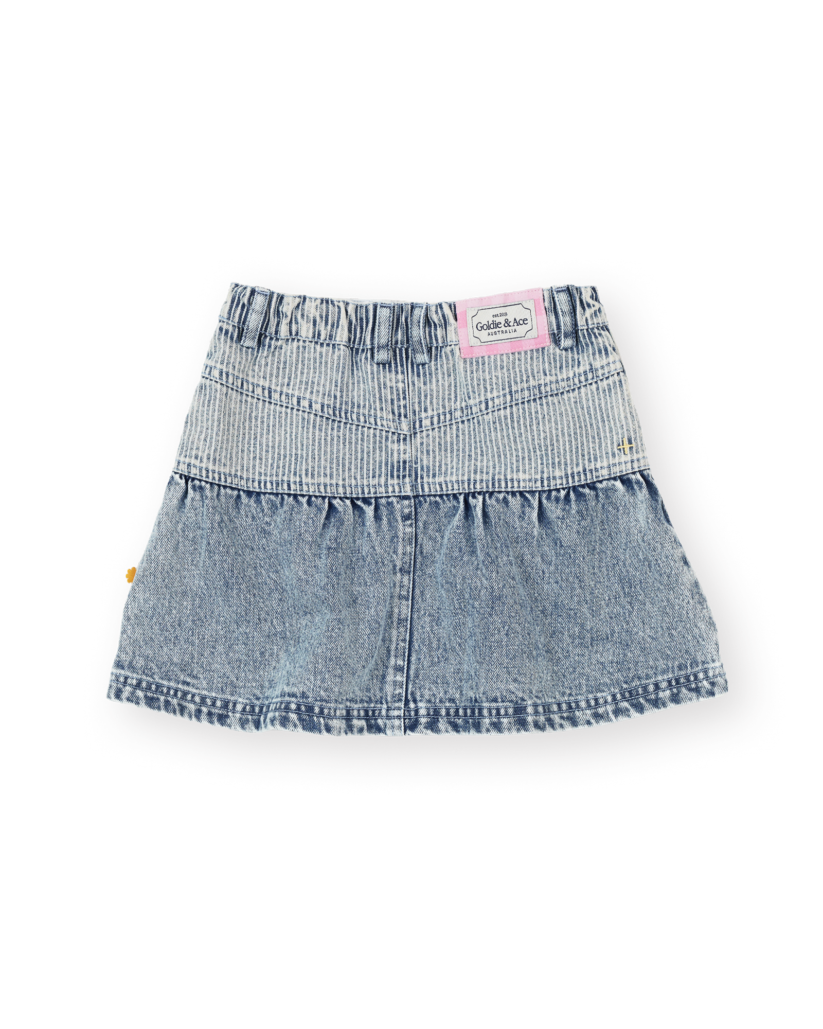 GOLDIE & ACE PINSTRIPE PEPLUM DENIM SKIRT