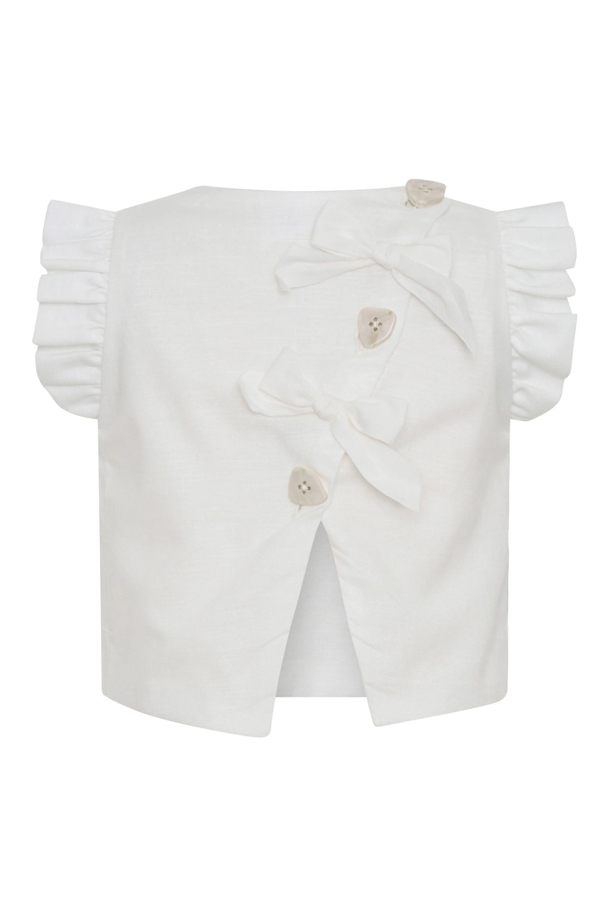 Tiny Tribe Cross Over Back Top- White
