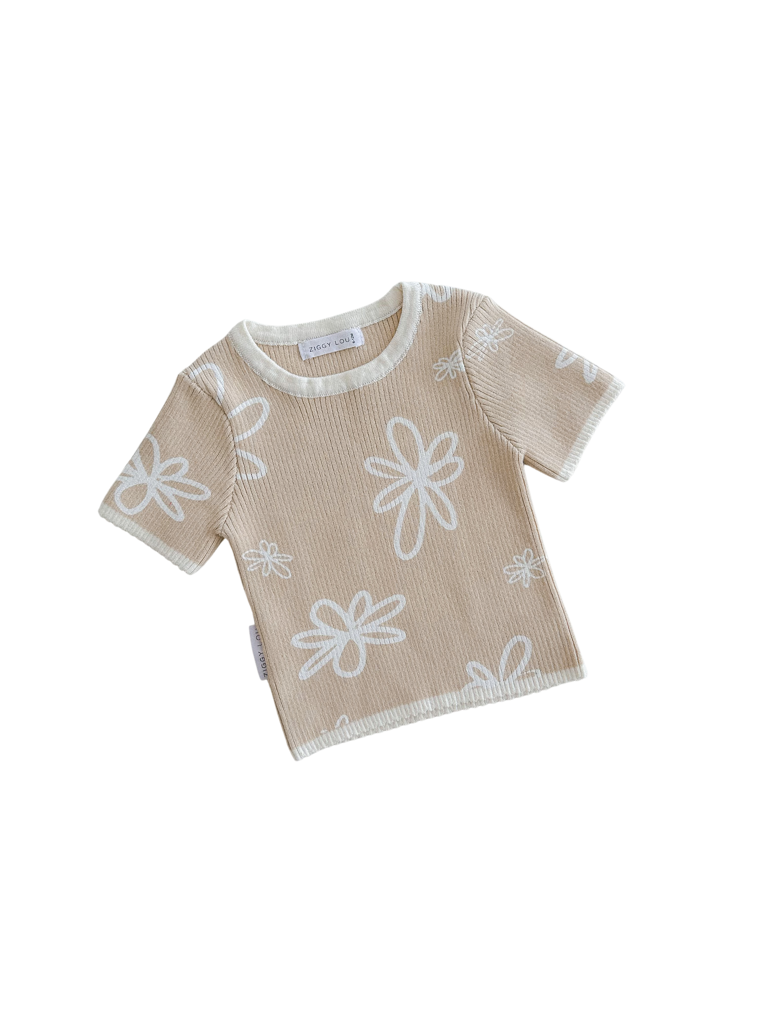 Ziggy Lou Ribbed Tee - Gia (Latte)