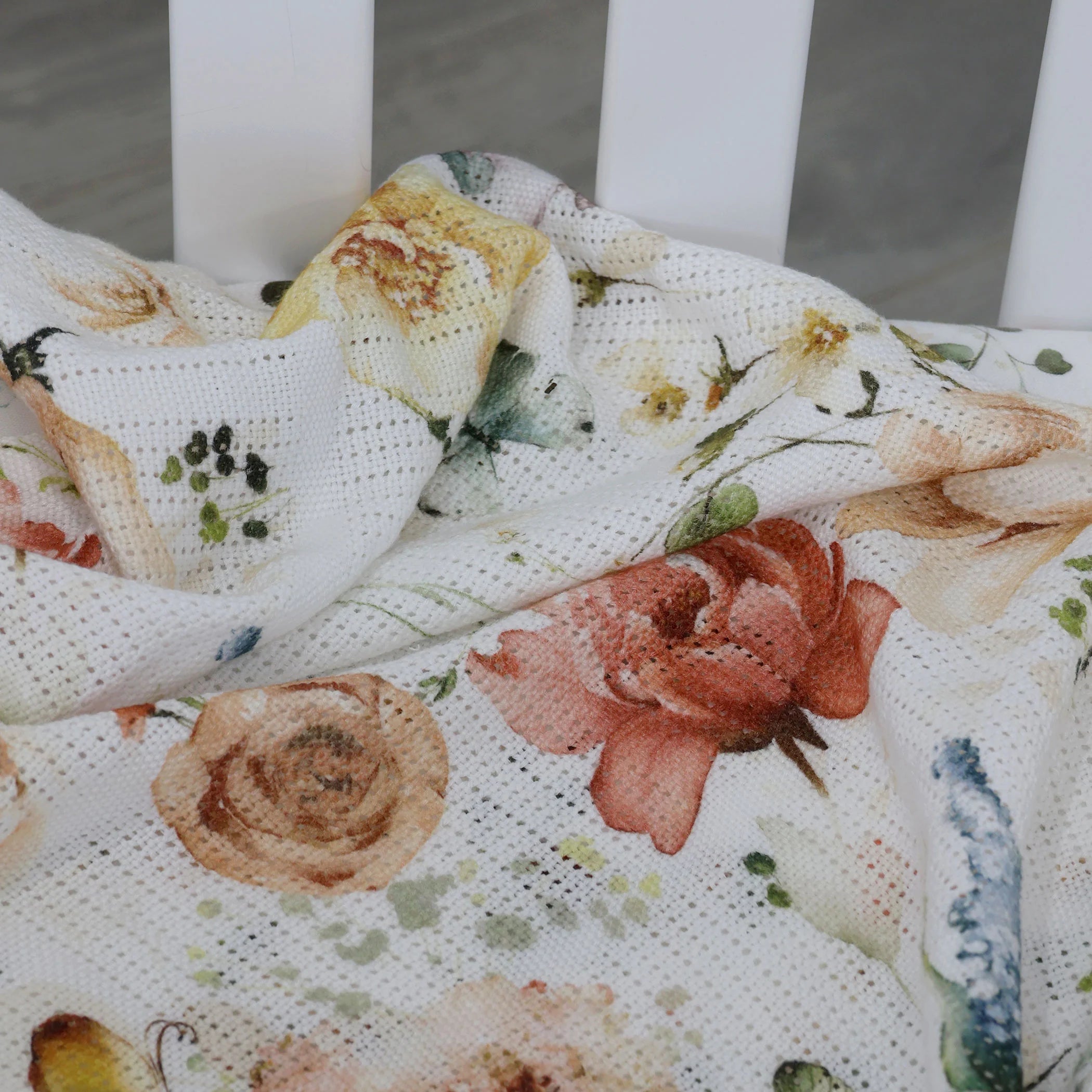 Bubba Blue Peonies Bamboo Cellular Blanket
