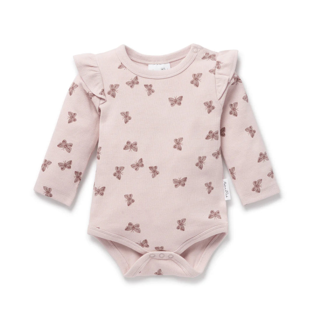 Aster & Oak Butterfly Flutter Rib Onesie