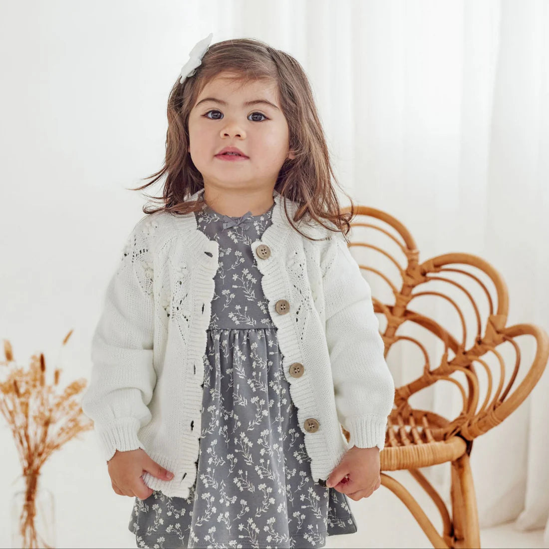 Aster & Oak IVORY KNIT CARDIGAN