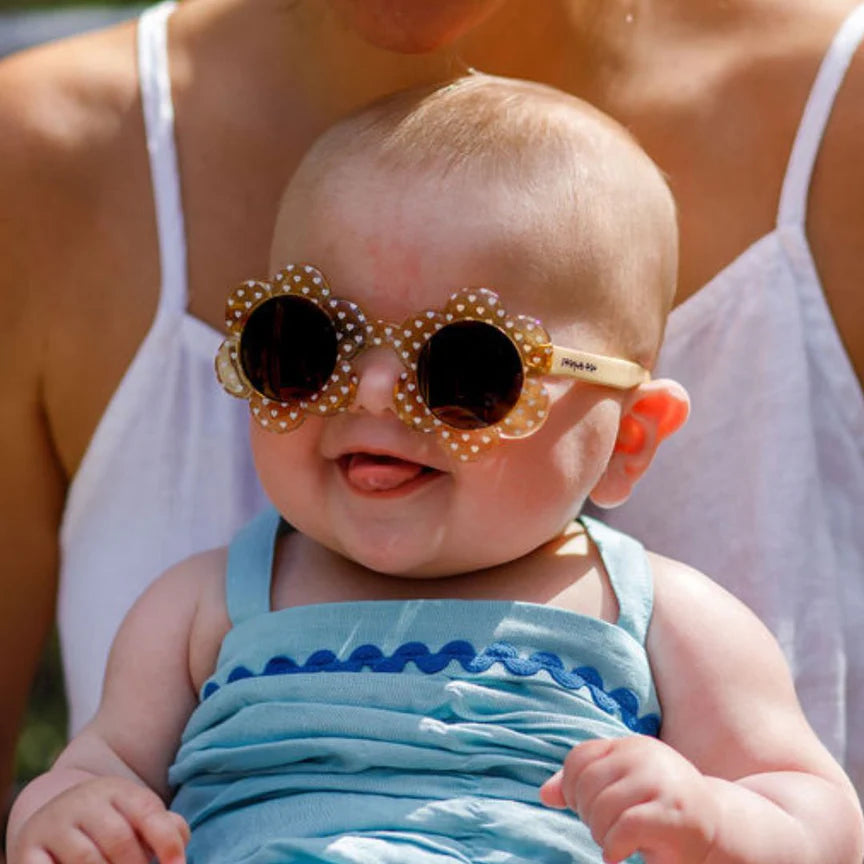 Frankie Ray Sunglasses Baby Daisy - Crystal Yellow with white heart