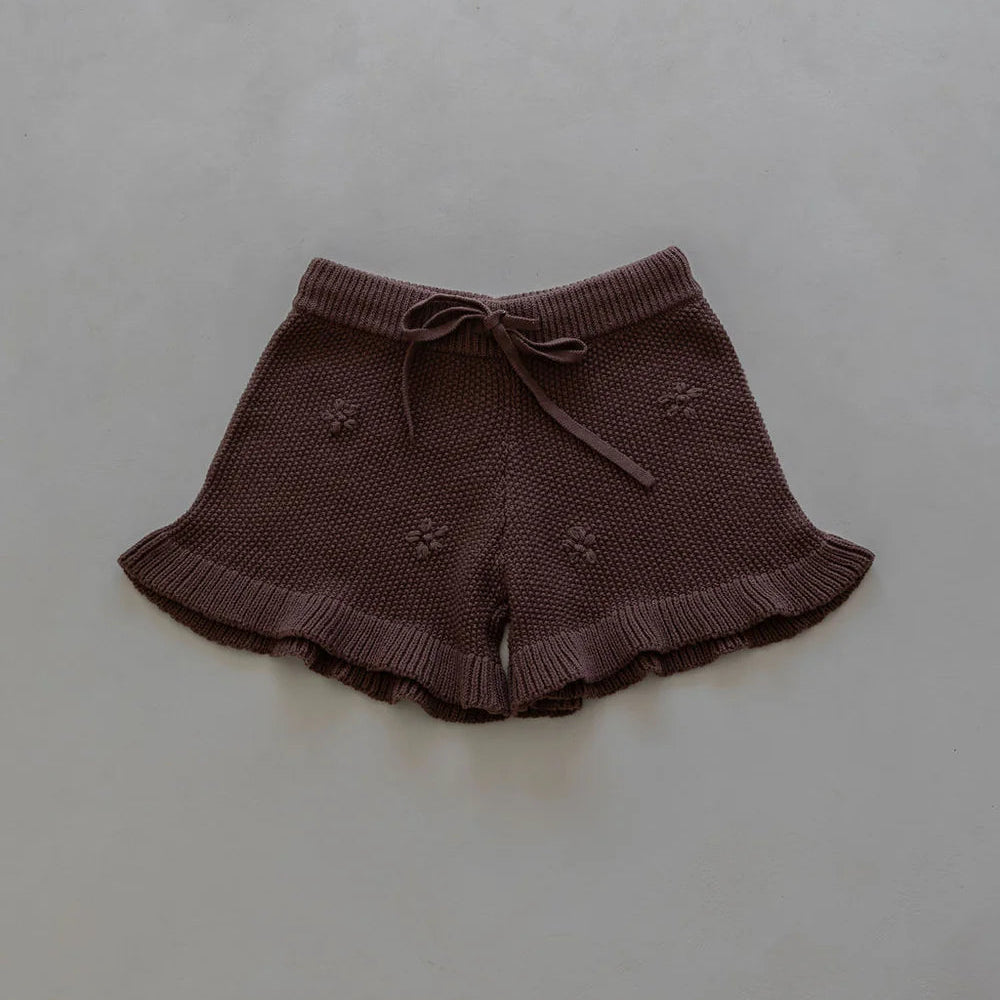 Belle & Sun Frill Shorts - Cocoa