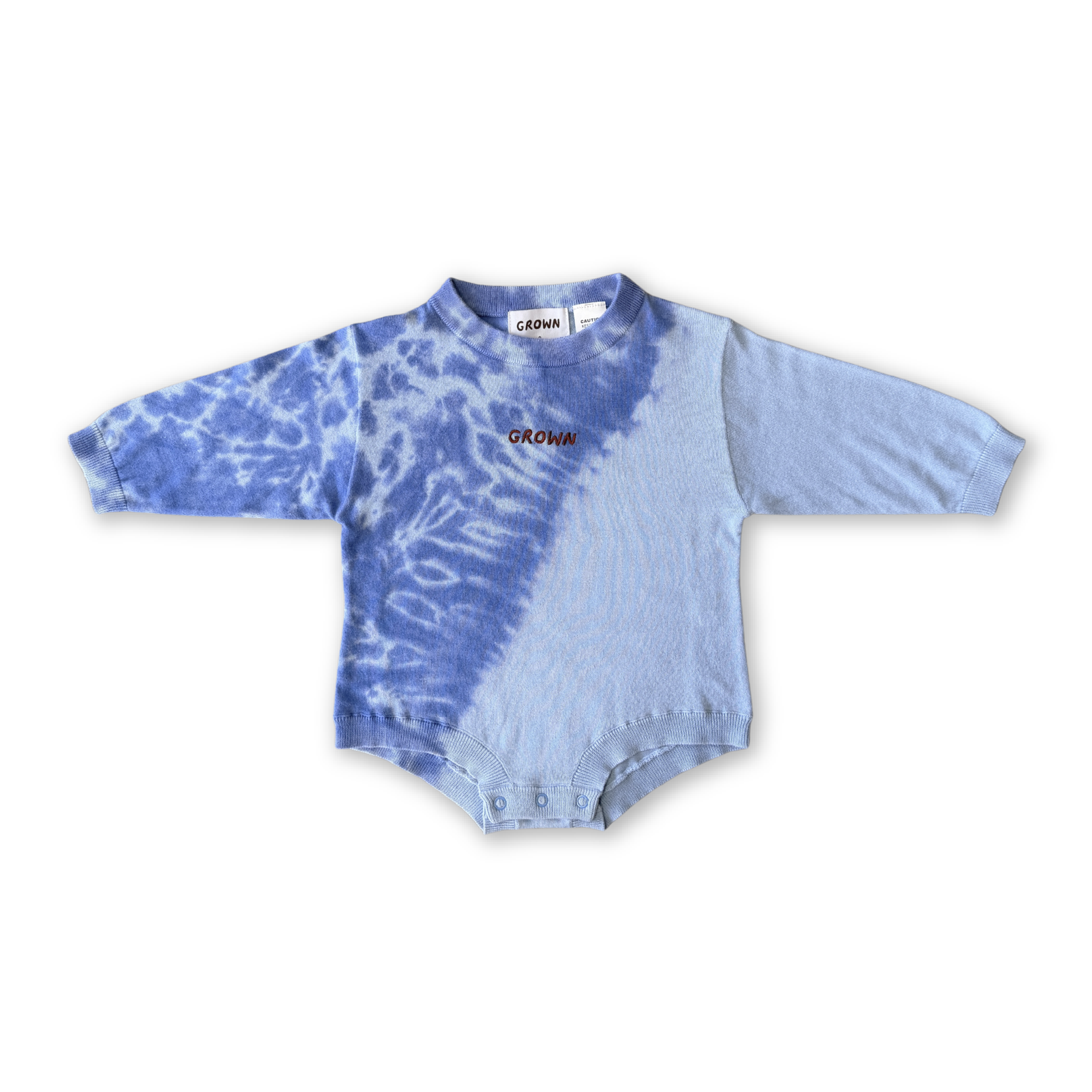Grown Organic Tie Dye Knit Romper - Pacific