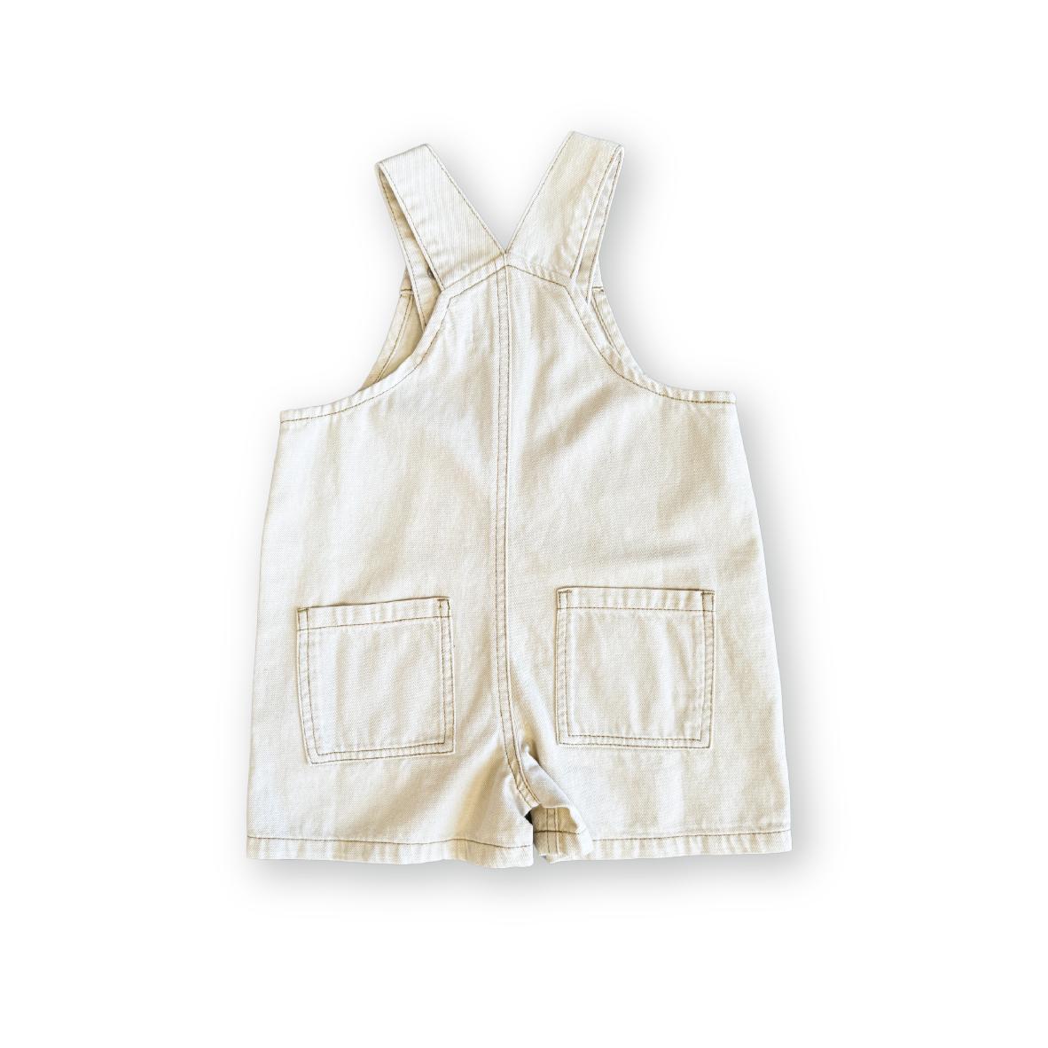 Grown Organic Everyday Twill Short Overalls - Milk