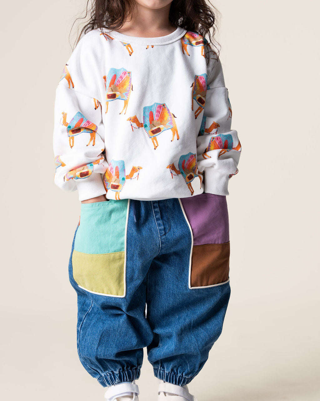 Das Ist Maurice Denim Barrel Pants Colour Block