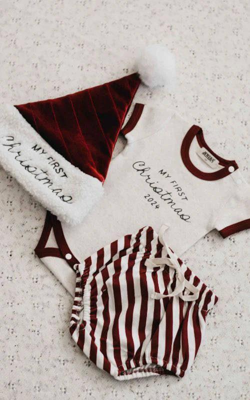 Bencer & Hazelnut My First Christmas Bodysuit - Red