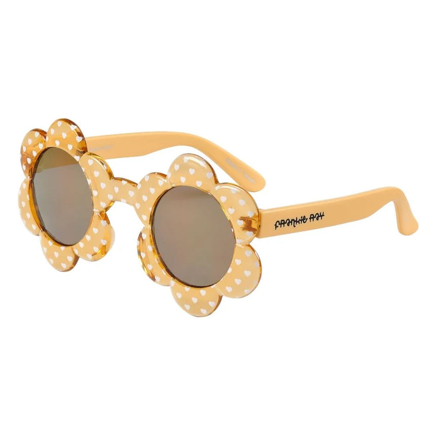 Frankie Ray Sunglasses Baby Daisy - Crystal Yellow with white heart