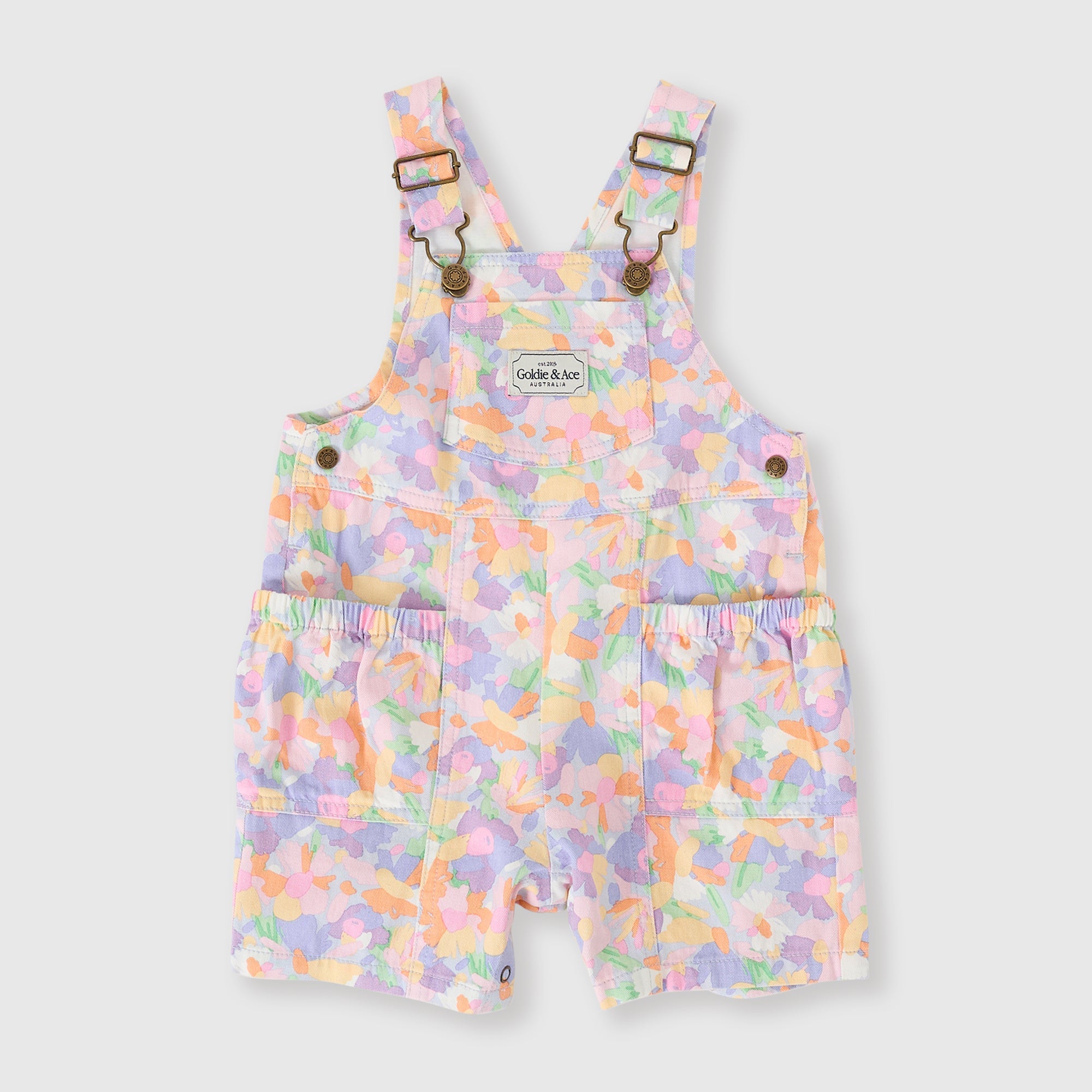 Goldie & Ace Pastel Bouquet Burton Pocket Overalls