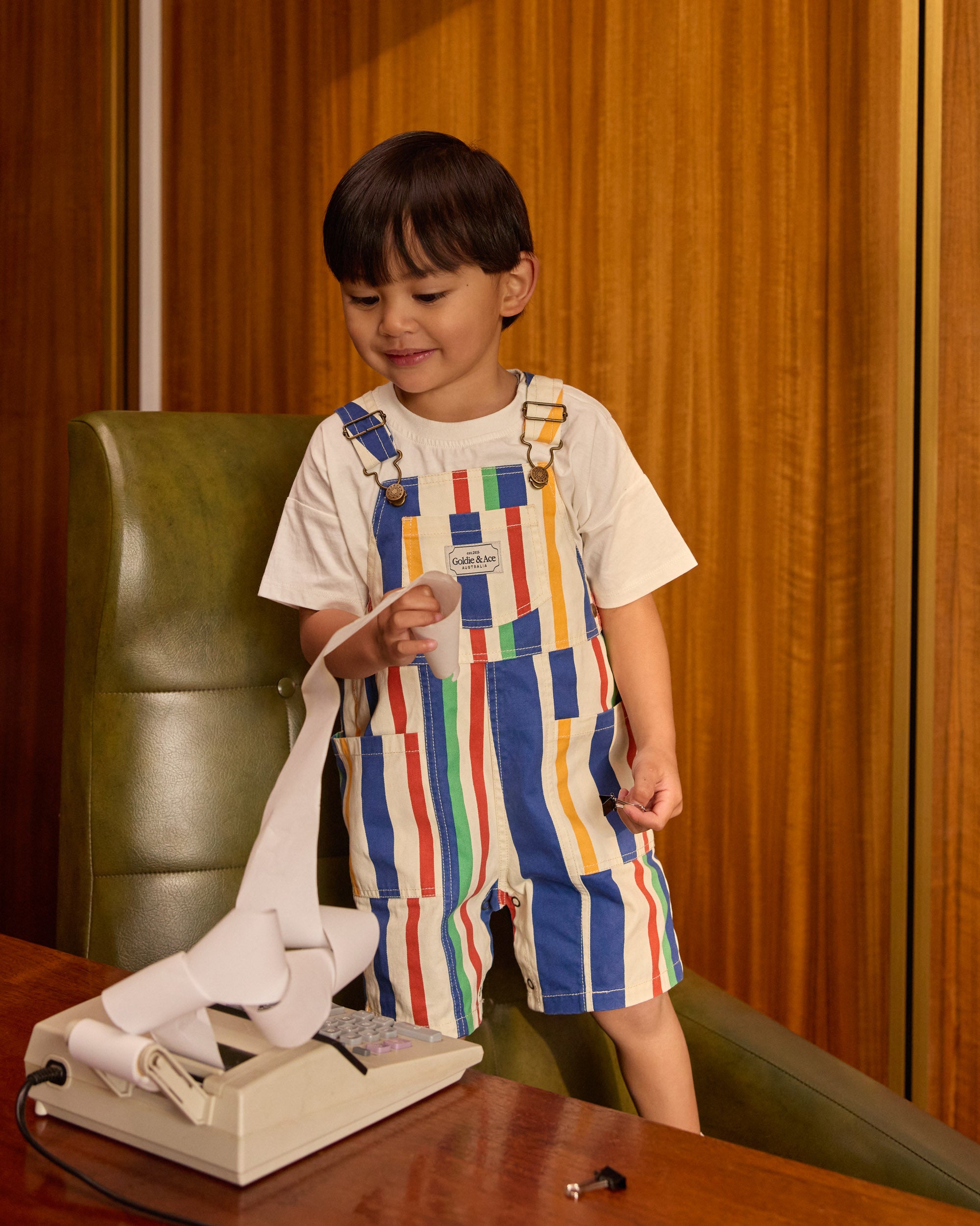 Goldie & Ace 90's Bold Stripe James (Burton) Denim Overalls