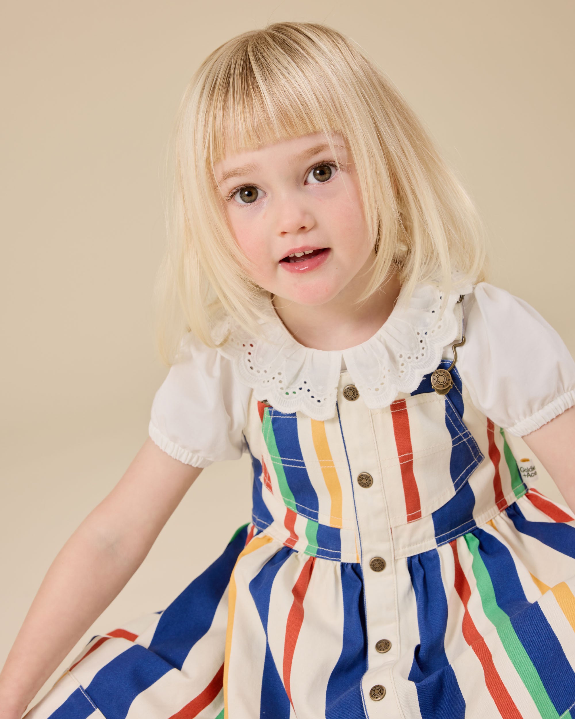 Goldie & Ace Laura Puff Sleeve Collar Top