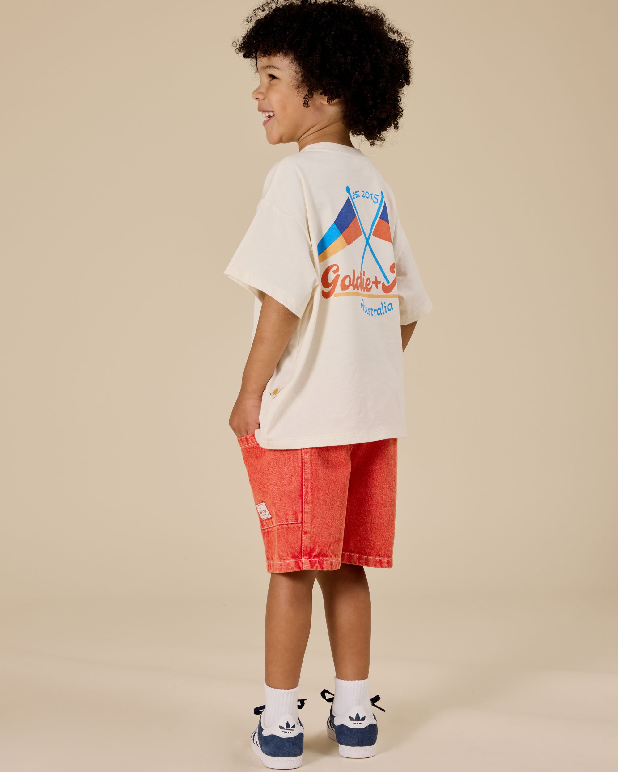Goldie & Ace Noah Denim Pocket Shorts - Apple Red
