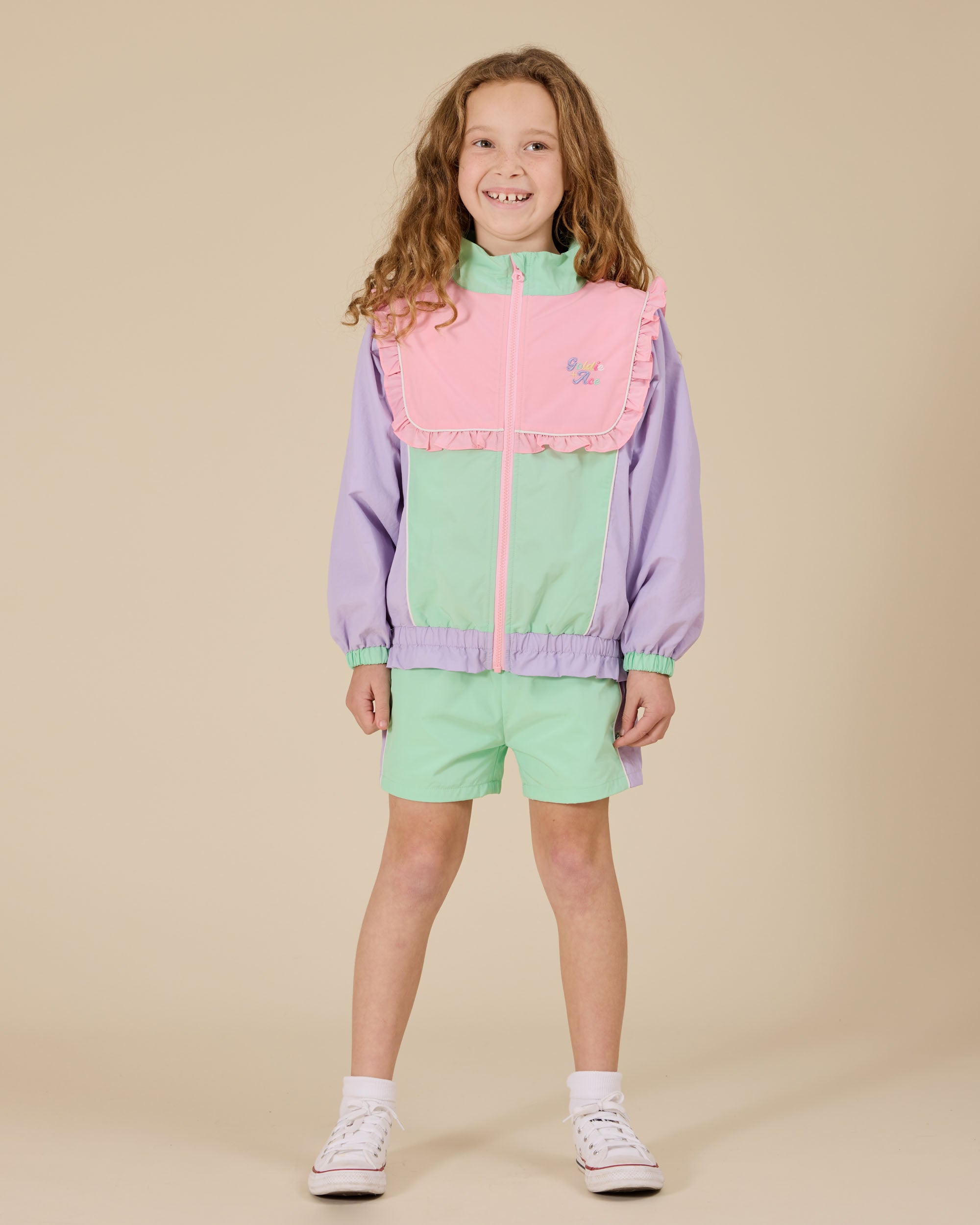 Goldie & Ace Retro Sporty Shorts Peapod/ Liliac