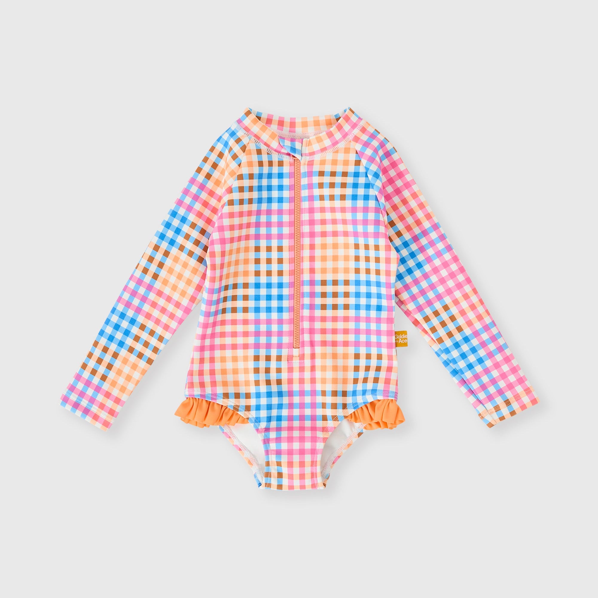 Goldie & Ace Rainbow Gingham Long sleeve Swimsuit