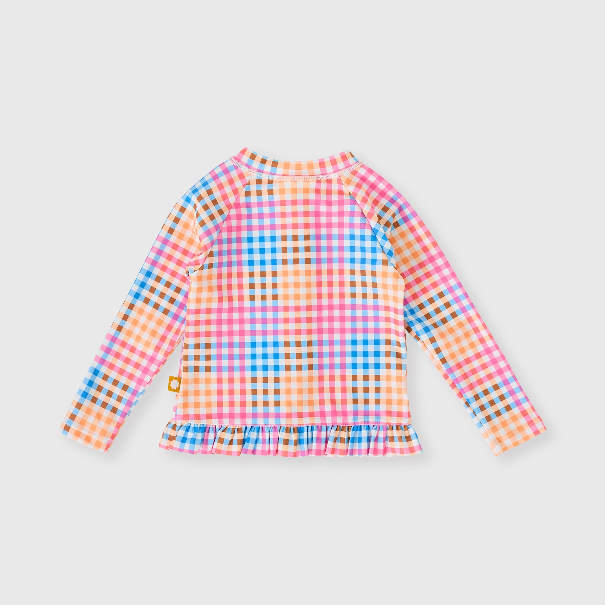 Goldie & Ace Rainbow Gingham Zip Up Rashguardl
